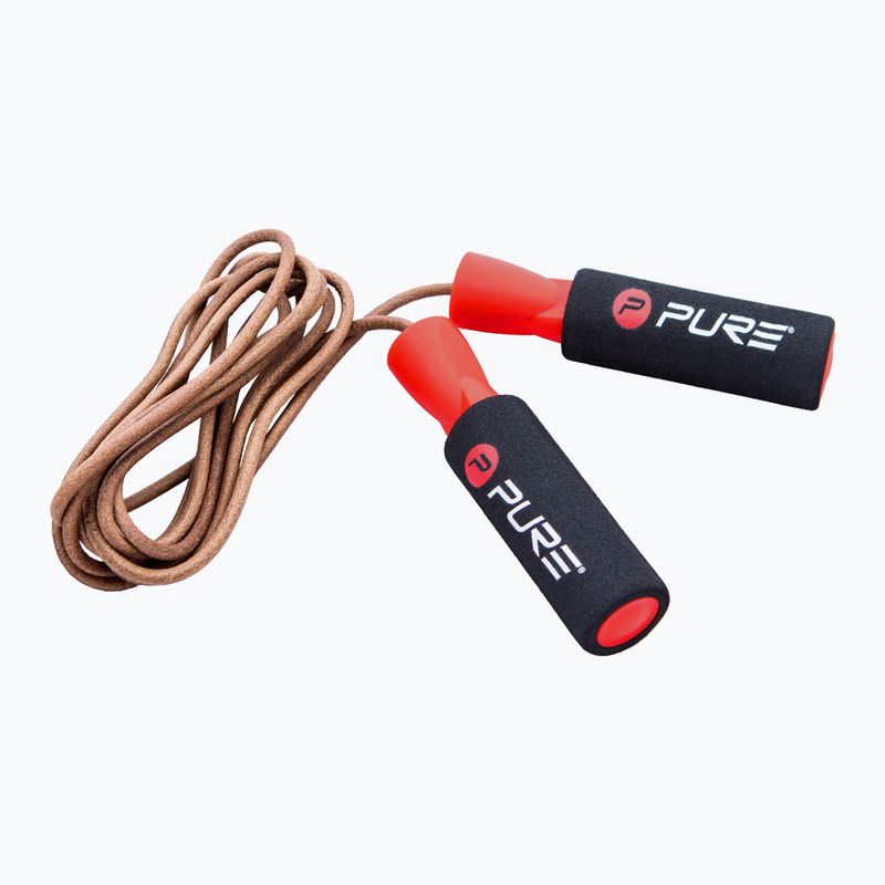 Pure2Improve Corda da salto in pelle marrone P2I201200