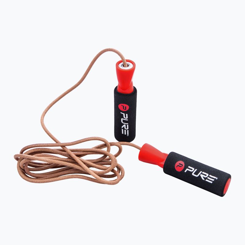 Pure2Improve Corda da salto in pelle marrone P2I201200 2
