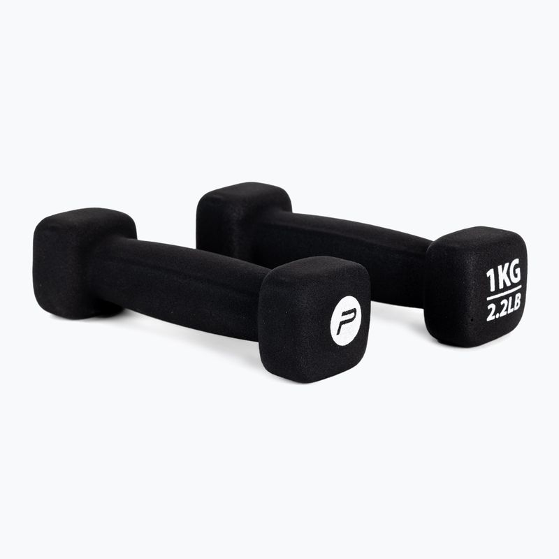 Manubri in neoprene da 1 kg Pure2Improve nero P2I201390