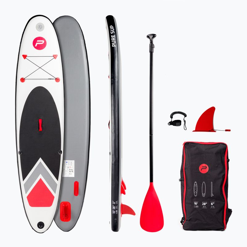 Pure4Fun Basic SUP board 305 x 71 x 15 cm bianco/nero/rosso/grigio