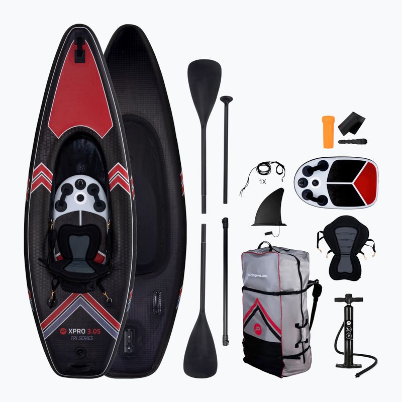 Pure4Fun Tri Purpose nero/rosso/bianco kayak per 1 persona/ibrido SUP