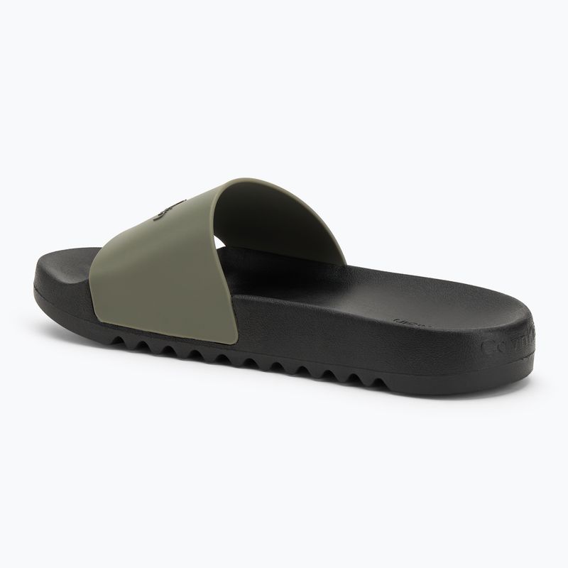 Calvin Klein infradito uomo HM0HM01063 Chuncky Pool Slide Rub Smokey Olive/Nero 3
