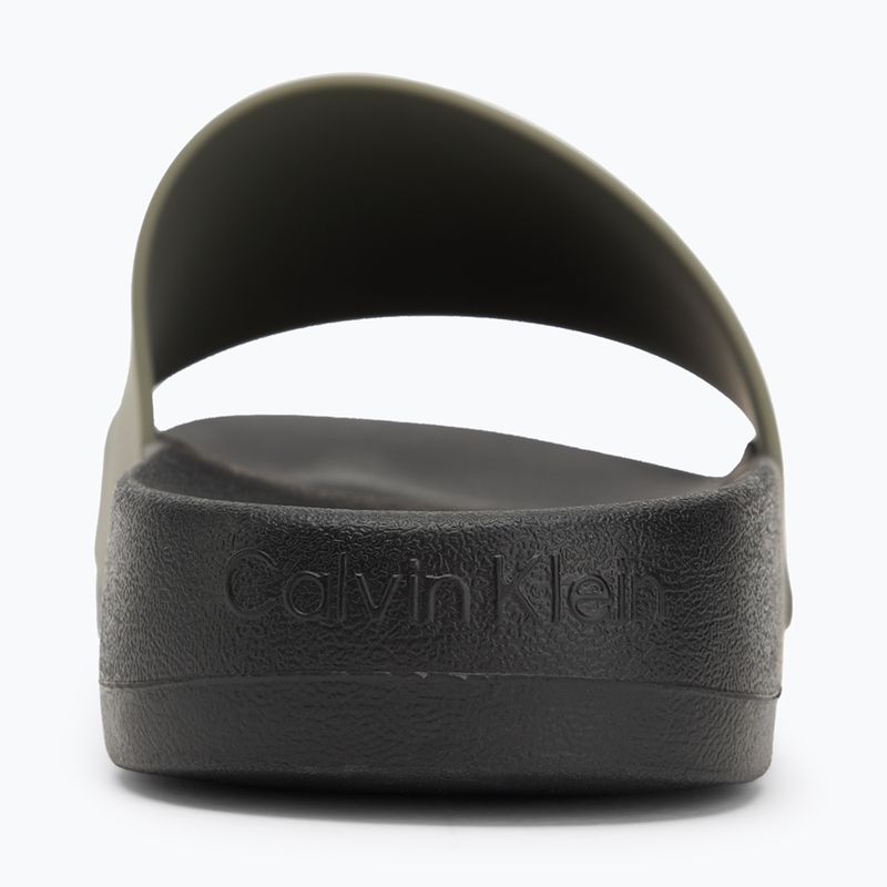 Calvin Klein infradito uomo HM0HM01063 Chuncky Pool Slide Rub Smokey Olive/Nero 6