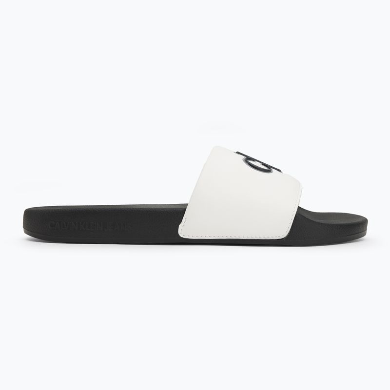 Calvin Klein infradito uomo YM0YM01281 Jelly Mono PU Bright White/Black 2