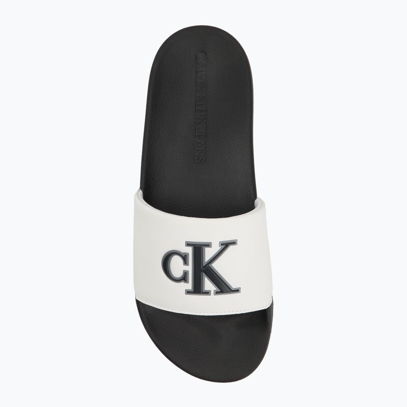 Calvin Klein infradito uomo YM0YM01281 Jelly Mono PU Bright White/Black 5