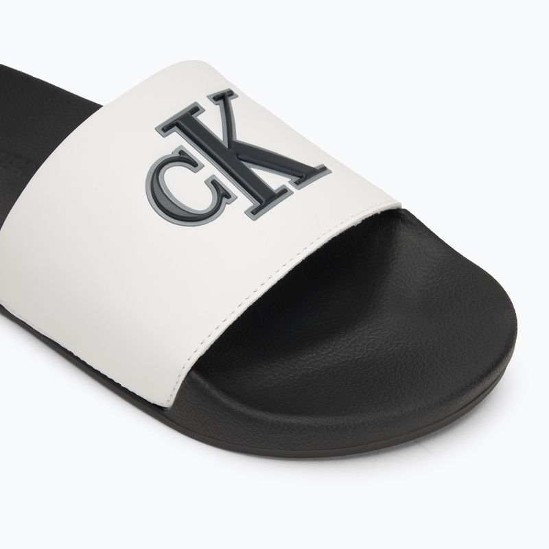 Calvin Klein infradito uomo YM0YM01281 Jelly Mono PU Bright White/Black 7