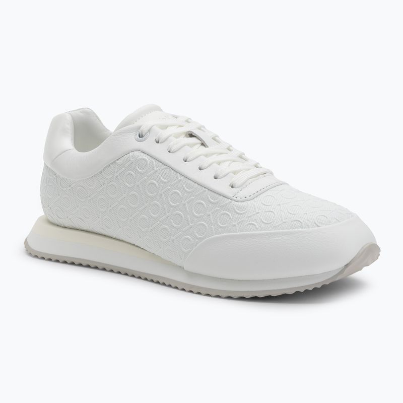 Calvin Klein Scarpe Donna HW0HW02574 Runner Lace Up Mono Pu Triple Bright White