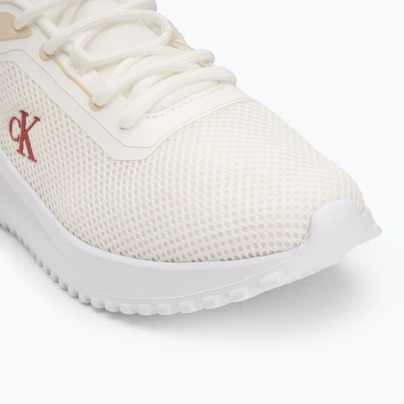 Calvin Klein scarpe donna YW0YW01851 Eva Runner L-Up Mix Mesh Logo Ck bianco brillante/nero 7