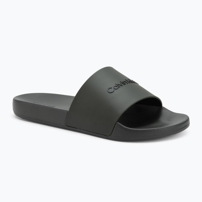 Calvin Klein infradito uomo HM0HM00455 Pool Slide Gomma oliva scuro