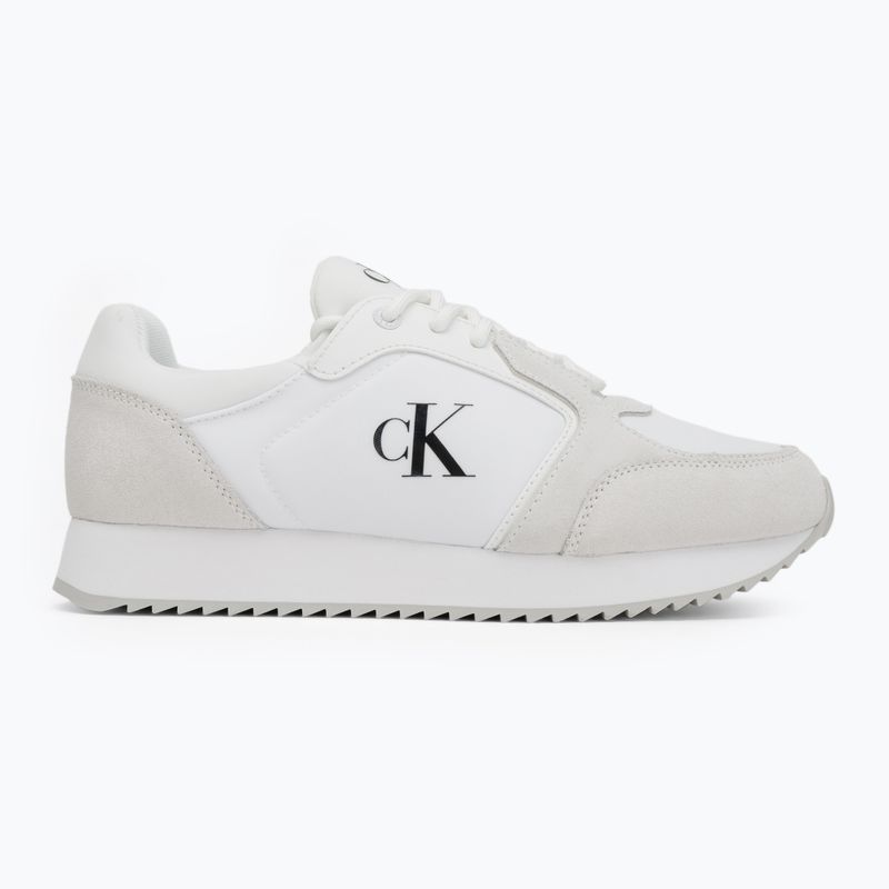 Calvin Klein scarpe da uomo YM0YM01326 Retro Runner Sock Lace Up Ny-Su Bianco/Nero brillante 2