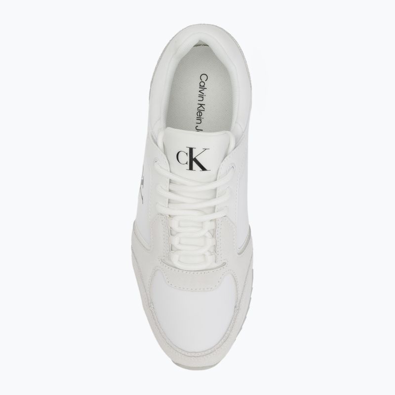 Calvin Klein scarpe da uomo YM0YM01326 Retro Runner Sock Lace Up Ny-Su Bianco/Nero brillante 5