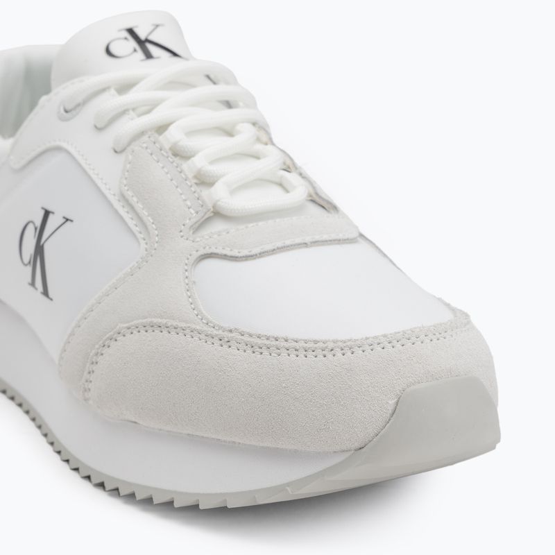 Calvin Klein scarpe da uomo YM0YM01326 Retro Runner Sock Lace Up Ny-Su Bianco/Nero brillante 7
