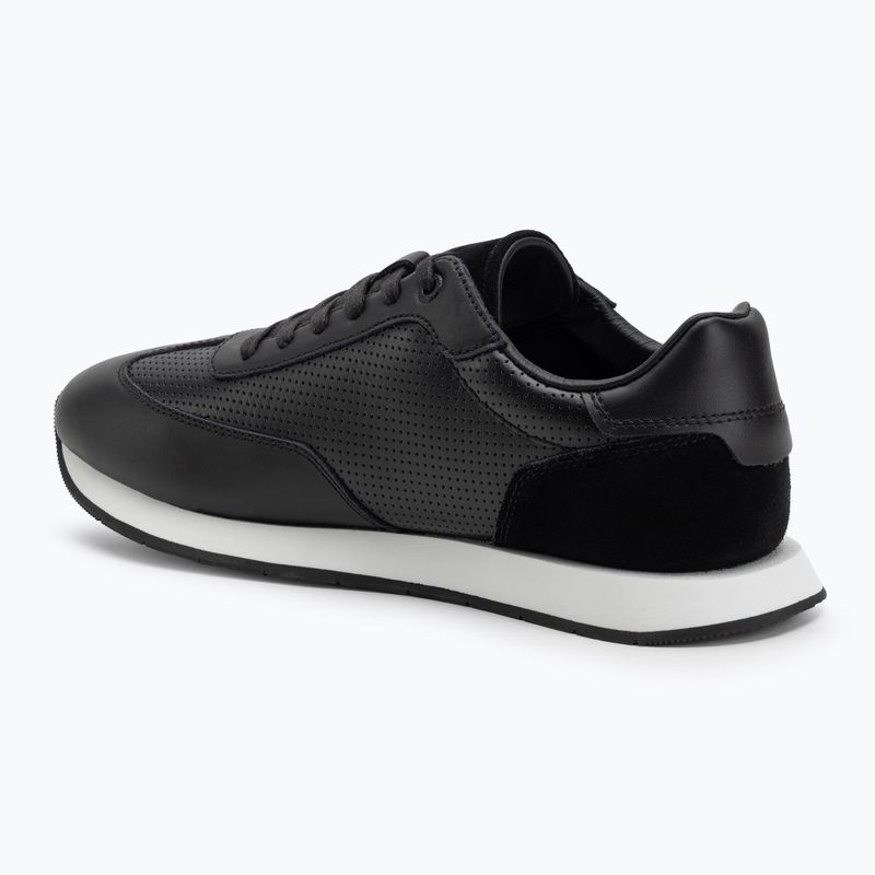 Calvin Klein scarpe da uomo HM0HM01871 Low Prof Runn Laceup Perf Lth Nero/Bianco brillante 3