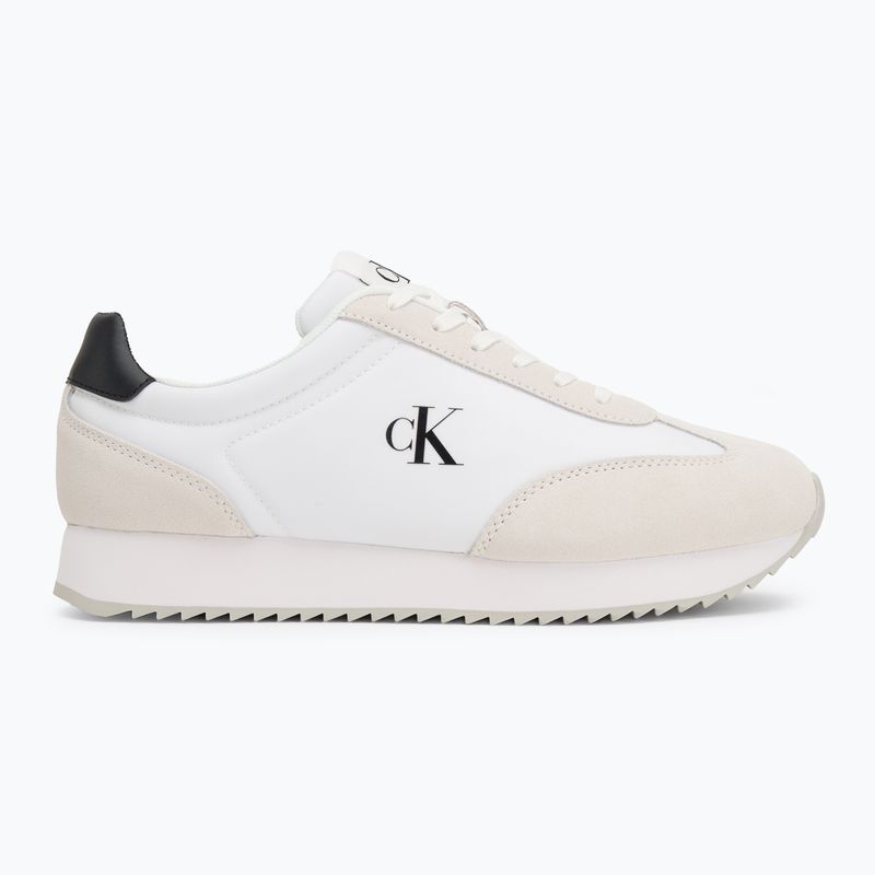Calvin Klein scarpe da uomo YM0YM01325 Retro Runner Lace Up Ny-Su Bianco/Nero brillante 2