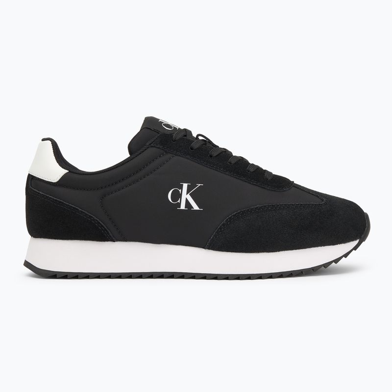 Calvin Klein scarpe da uomo YM0YM01325 Retro Runner Lace Up Ny-Su Nero/Bianco brillante 2