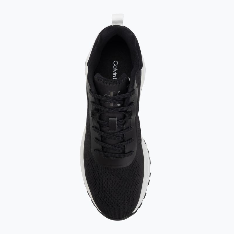 Calvin Klein scarpe da uomo YM0YM01284 Hike Runner Tech Knit Nero/Bianco brillante 5