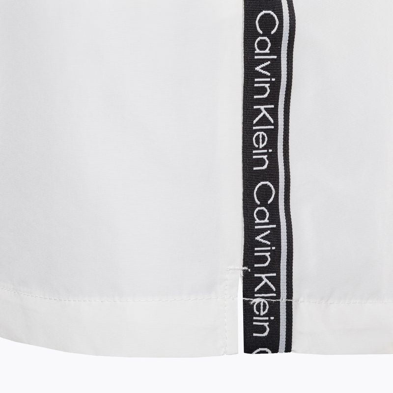 Pantaloncini da bagno Calvin Klein Medium con coulisse da uomo, bianco 8