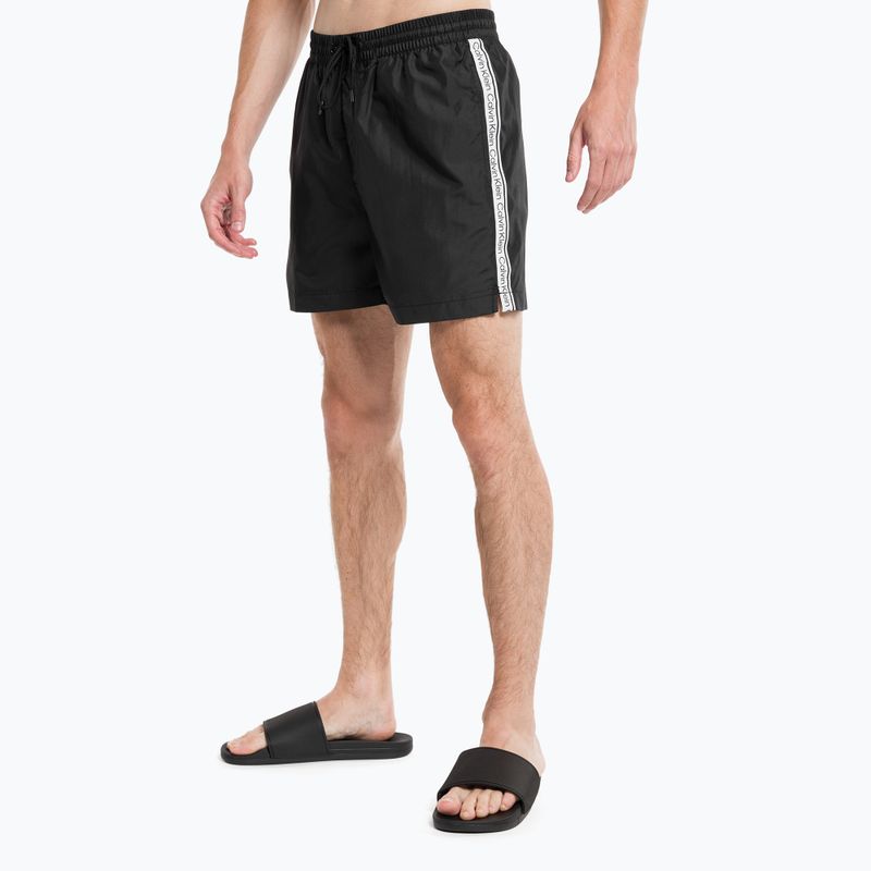 Pantaloncini da bagno Calvin Klein Medium con coulisse da uomo, nero 3