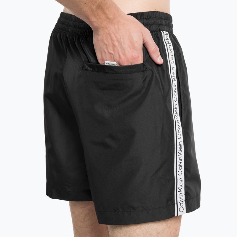 Pantaloncini da bagno Calvin Klein Medium con coulisse da uomo, nero 6