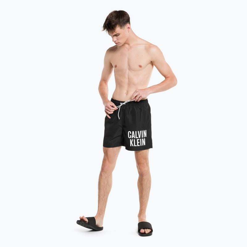 Pantaloncini da bagno Calvin Klein Medium con coulisse da uomo, nero 5