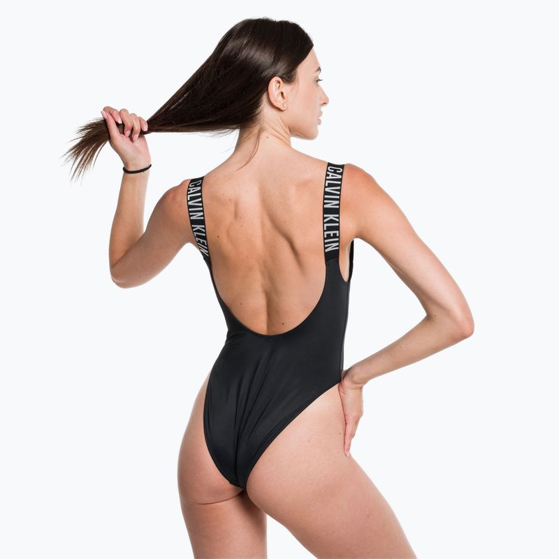 Costume da bagno intero donna Calvin Klein Scoop Back One Piece Logo nero 6
