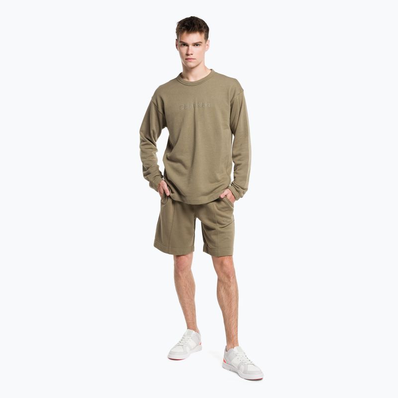 Felpa uomo Calvin Klein Pullover grigio oliva 2