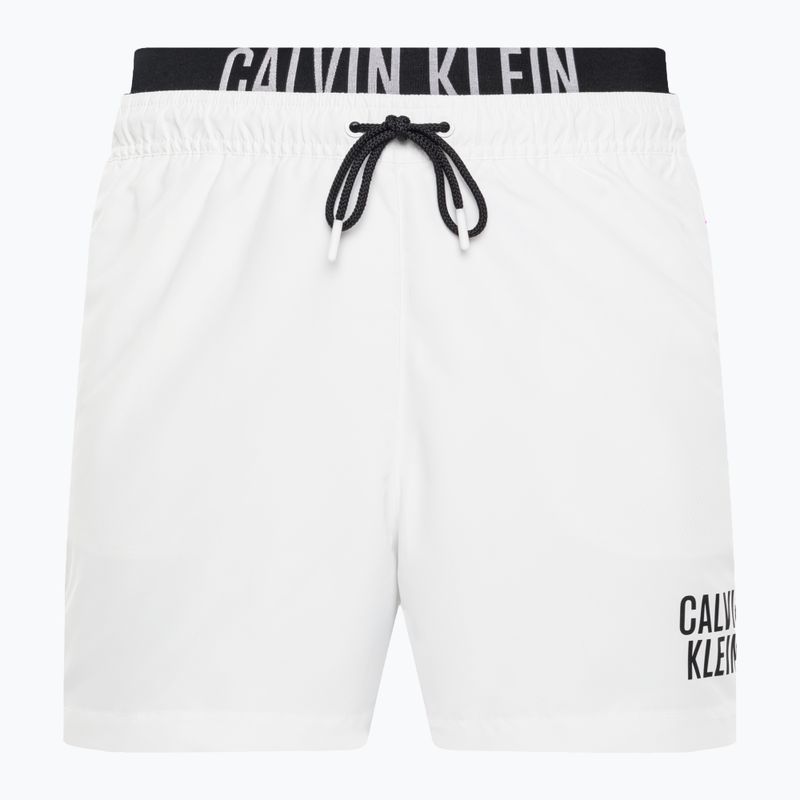 Pantaloncini da bagno Calvin Klein Medium con doppia cintura da uomo, bianco