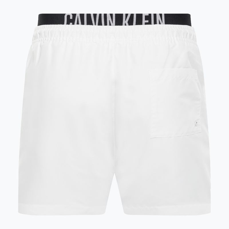 Pantaloncini da bagno Calvin Klein Medium con doppia cintura da uomo, bianco 2