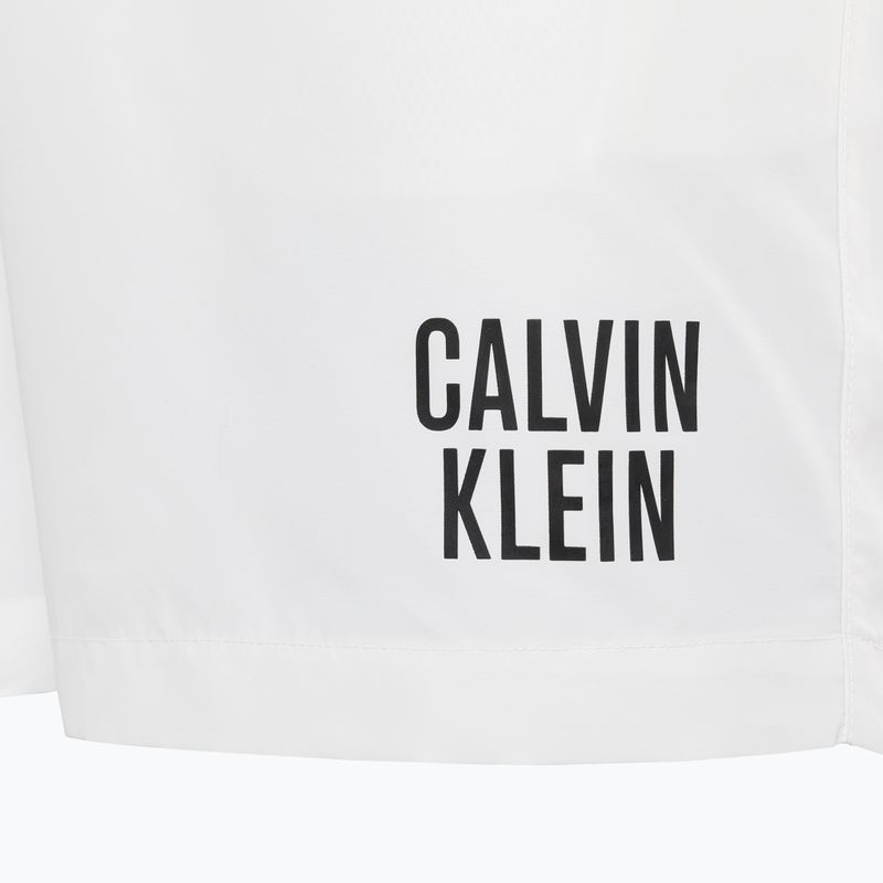 Pantaloncini da bagno Calvin Klein Medium con doppia cintura da uomo, bianco 3