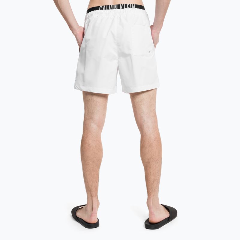Pantaloncini da bagno Calvin Klein Medium con doppia cintura da uomo, bianco 7