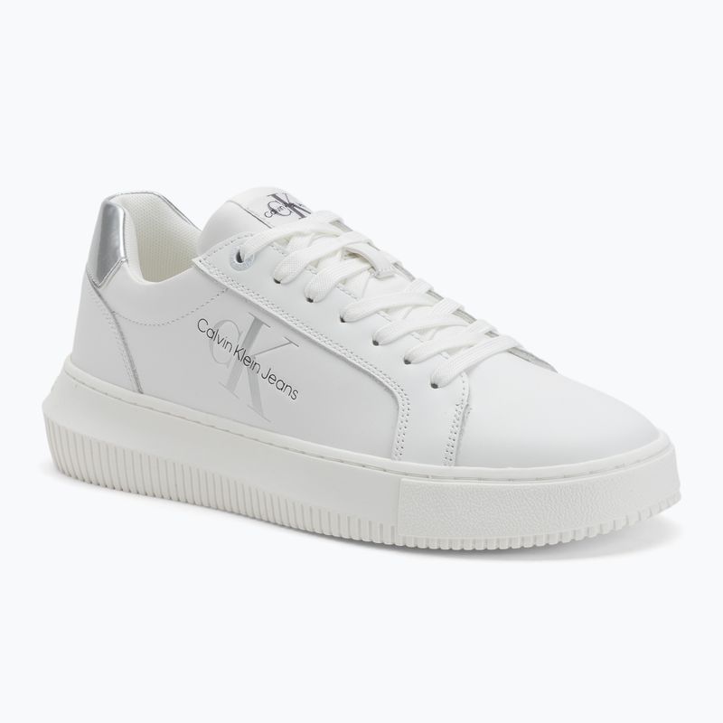 Calvin Klein scarpe donna YW0YW01224 Cupsole Mono Lth Wn bianco/argento