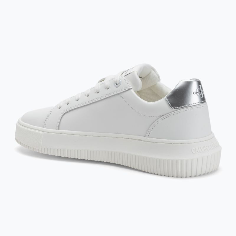 Calvin Klein scarpe donna YW0YW01224 Cupsole Mono Lth Wn bianco/argento 3