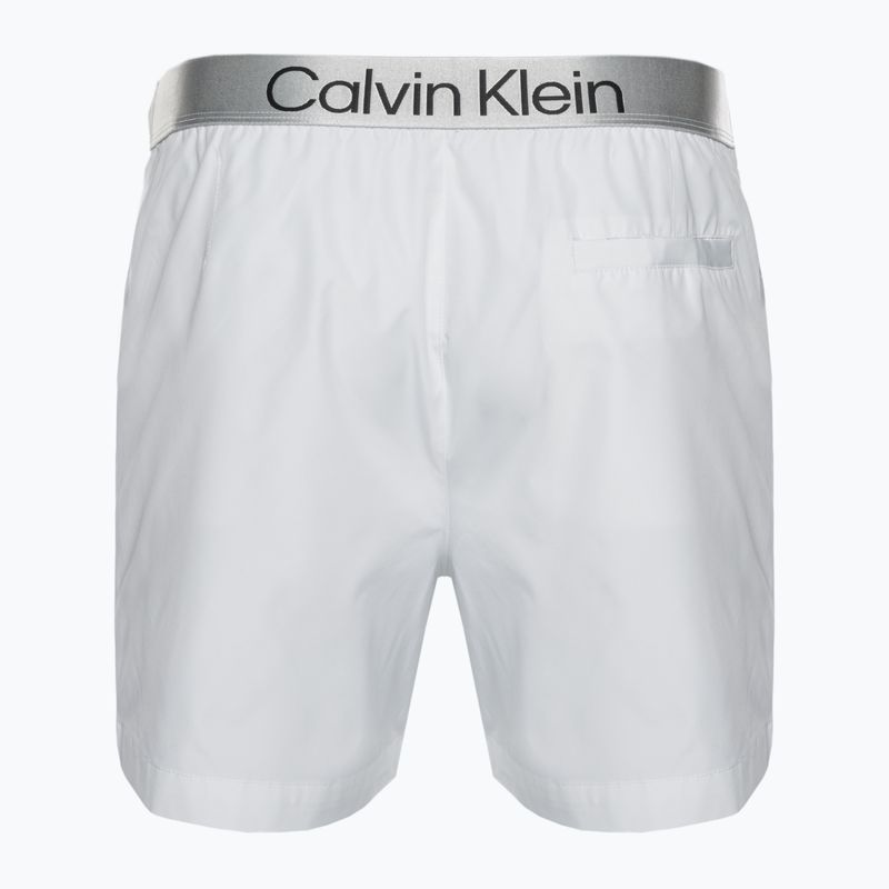 Pantaloncini da bagno Calvin Klein Medium con coulisse da uomo, bianco 2