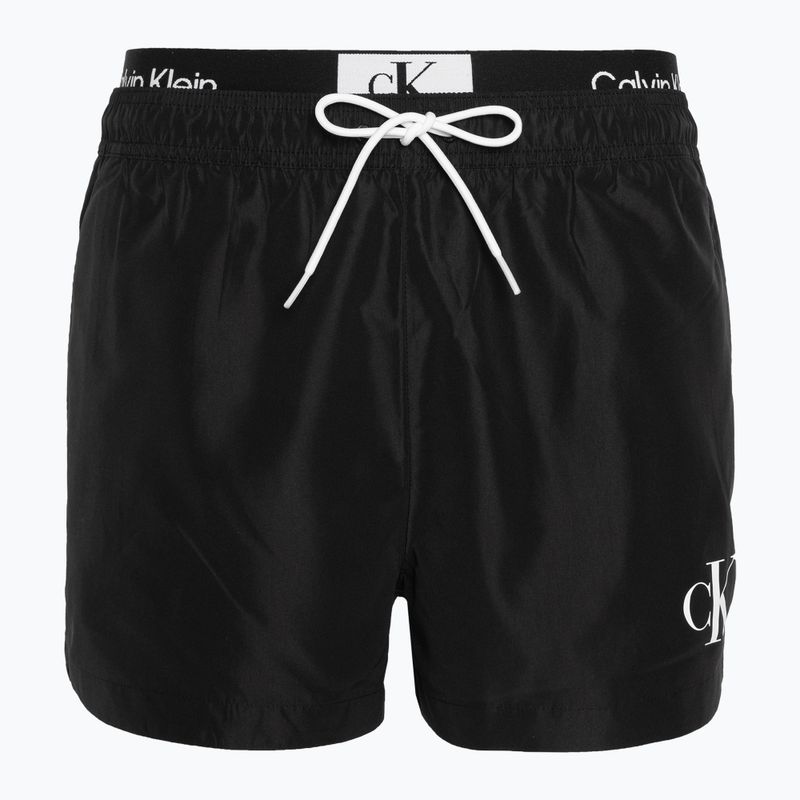 Pantaloncini da bagno Calvin Klein Short Double Wb da uomo, nero