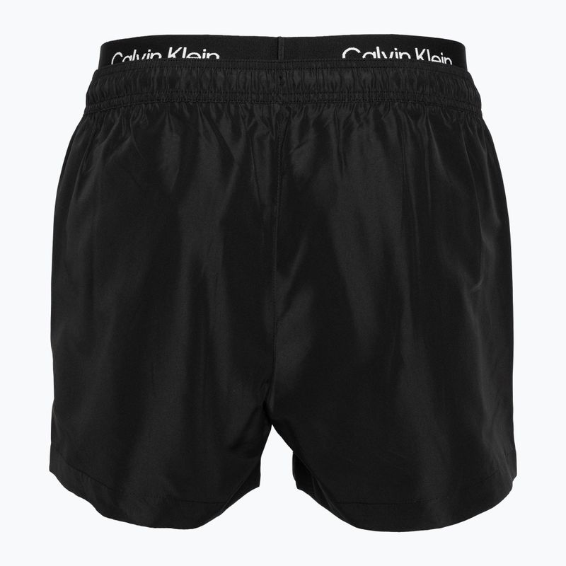 Pantaloncini da bagno Calvin Klein Short Double Wb da uomo, nero 2