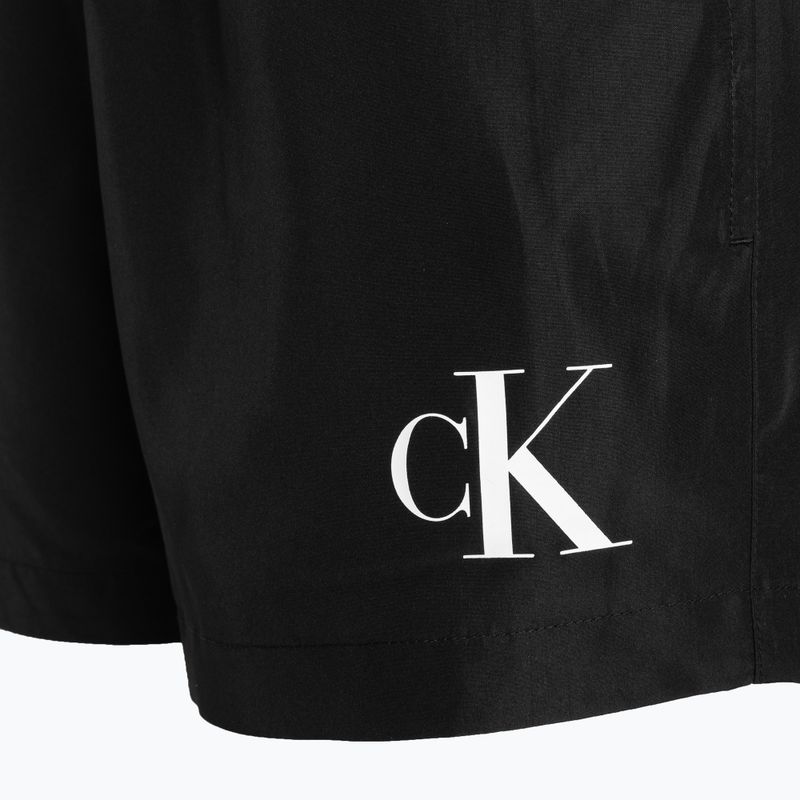 Pantaloncini da bagno Calvin Klein Short Double Wb da uomo, nero 4