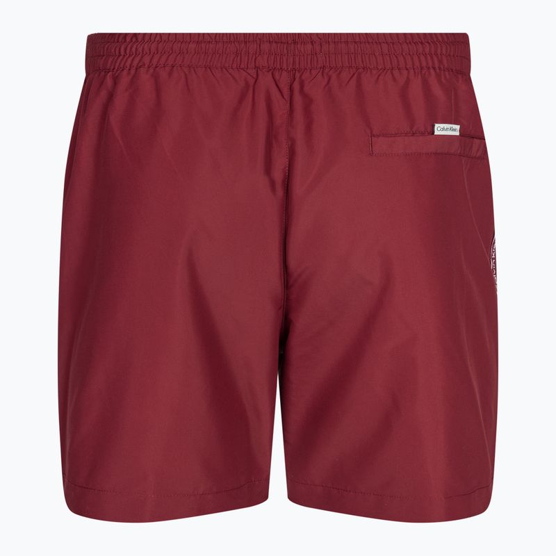 Pantaloncini da bagno Calvin Klein Medium con coulisse da uomo in cordovan 2