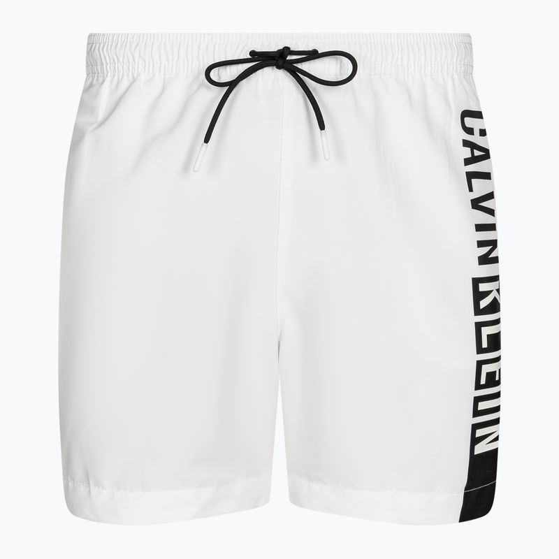 Pantaloncini da bagno Calvin Klein Medium da uomo con coulisse e grafica, classici e bianchi