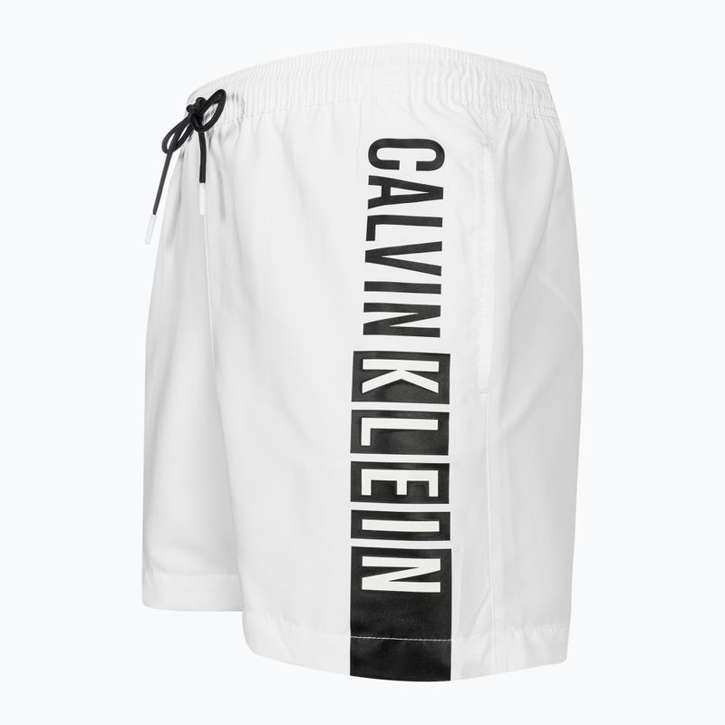 Pantaloncini da bagno Calvin Klein Medium da uomo con coulisse e grafica, classici e bianchi 3
