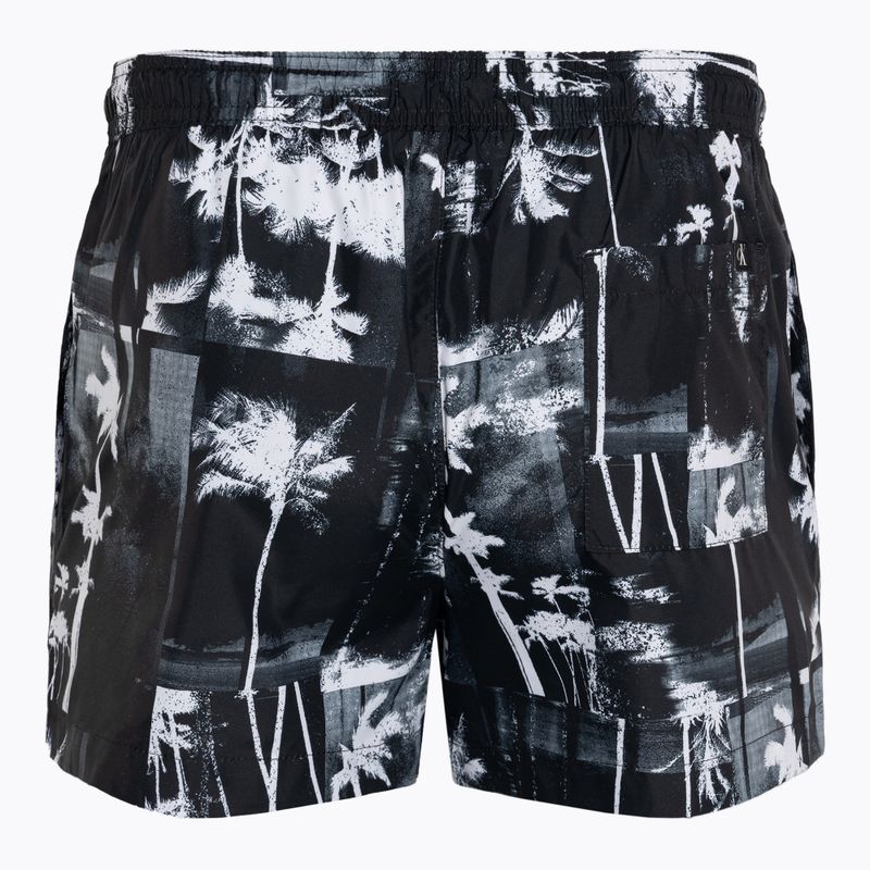 Pantaloncini da bagno Calvin Klein Short Drawstring-Print palm neri da uomo 2