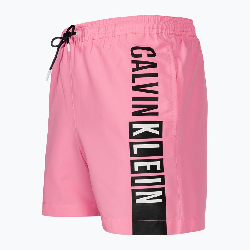 Pantaloncini da bagno Calvin Klein Medium con coulisse e grafica da uomo in rosa 3