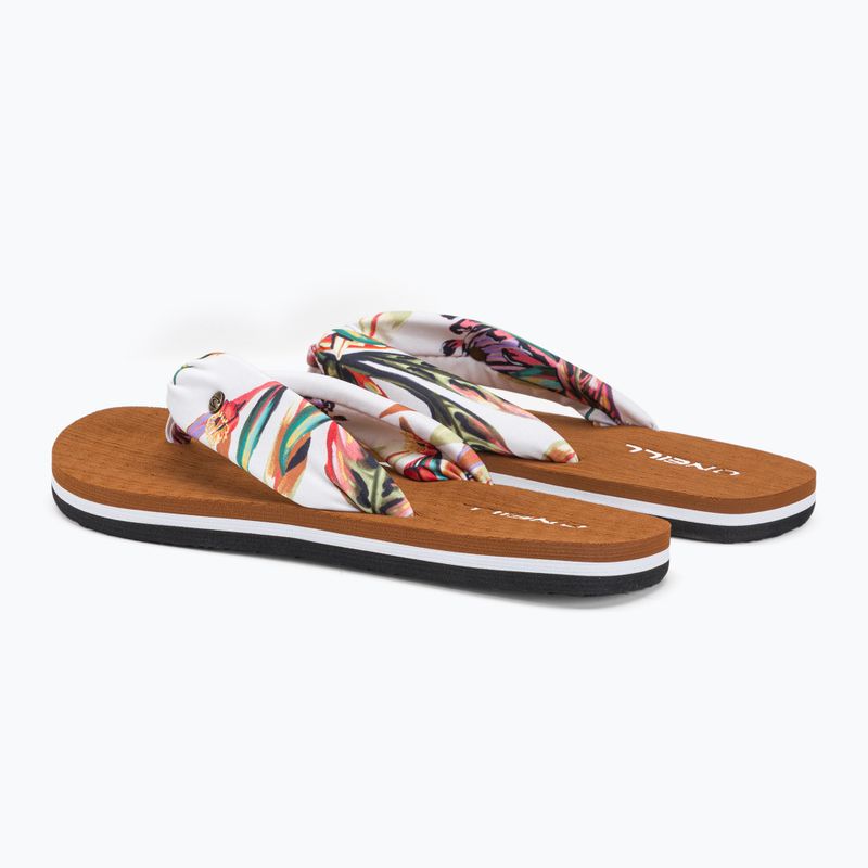 Infradito O'Neill Ditsy Sun Bloom bianco a fiori tropicali da donna 3