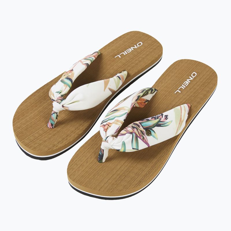 Infradito O'Neill Ditsy Sun Bloom bianco a fiori tropicali da donna 9