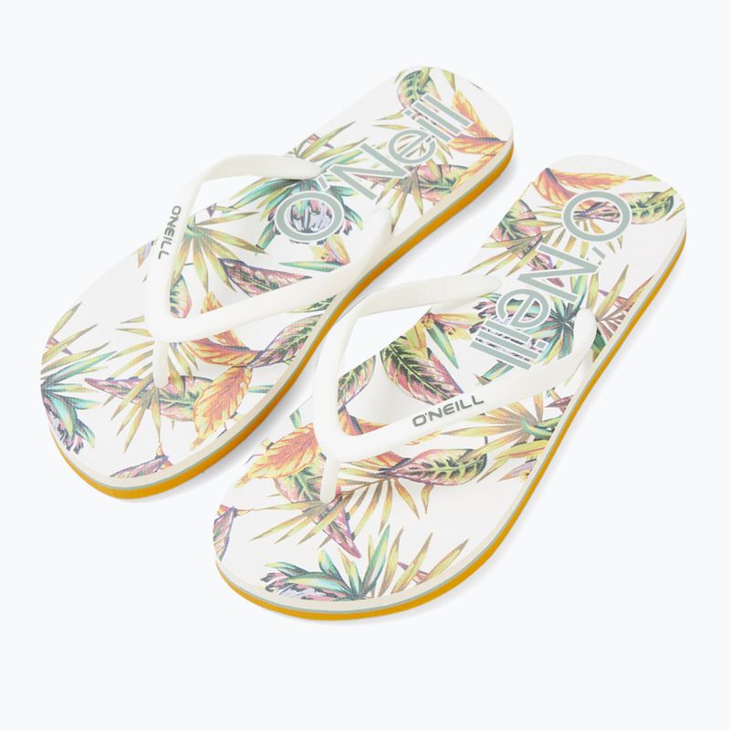 Infradito O'Neill Profile Graphic da donna con fiori tropicali bianchi 9