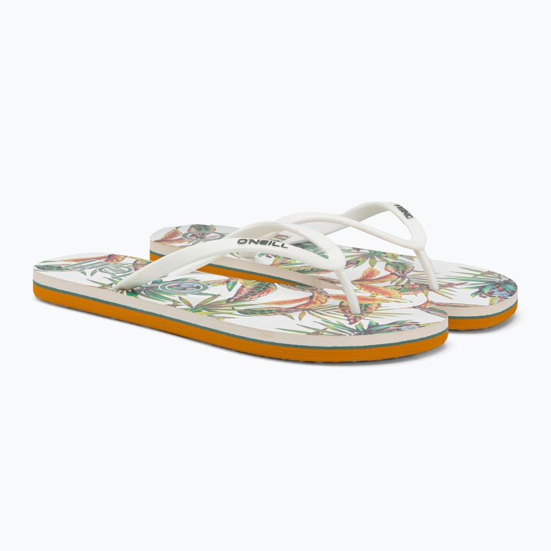 Infradito O'Neill Profile Graphic da donna con fiori tropicali bianchi 3