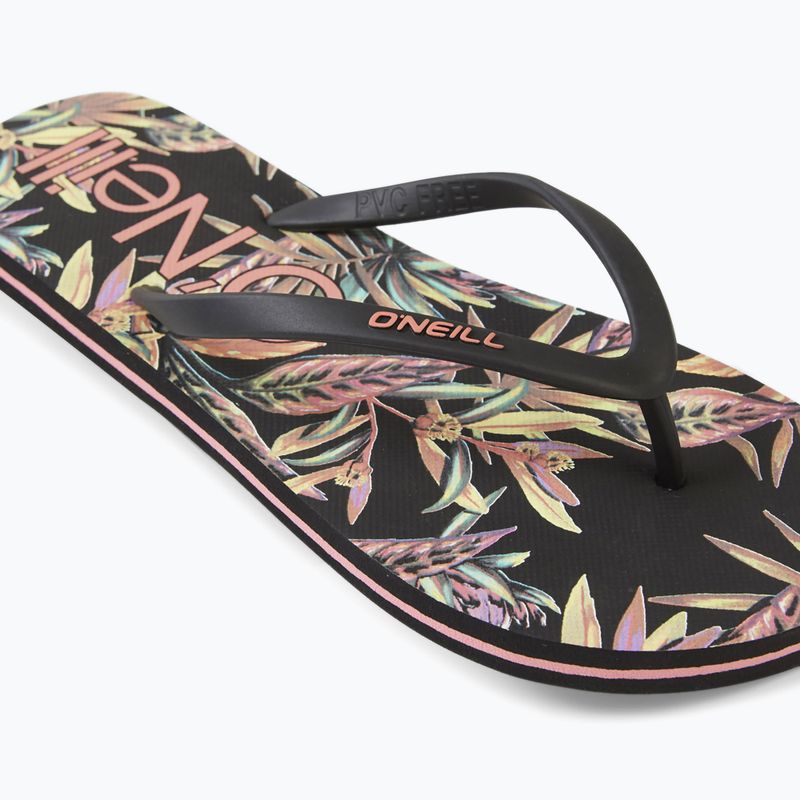 Infradito O'Neill Profile Graphic nero a fiori tropicali da donna 11