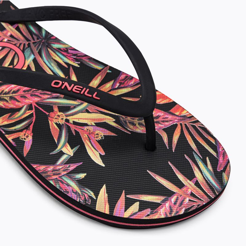 Infradito O'Neill Profile Graphic nero a fiori tropicali da donna 7