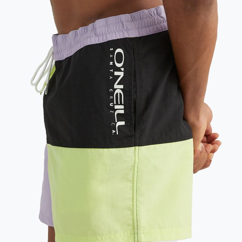 Pantaloncini da bagno da uomo O'Neill Wilder Colorblock 16'' sunny lime color block 5