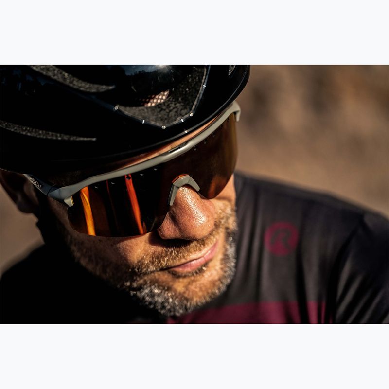 Occhiali da sole Rogelli Ventro Polarized grigio/bordeaux/rosso revo 5