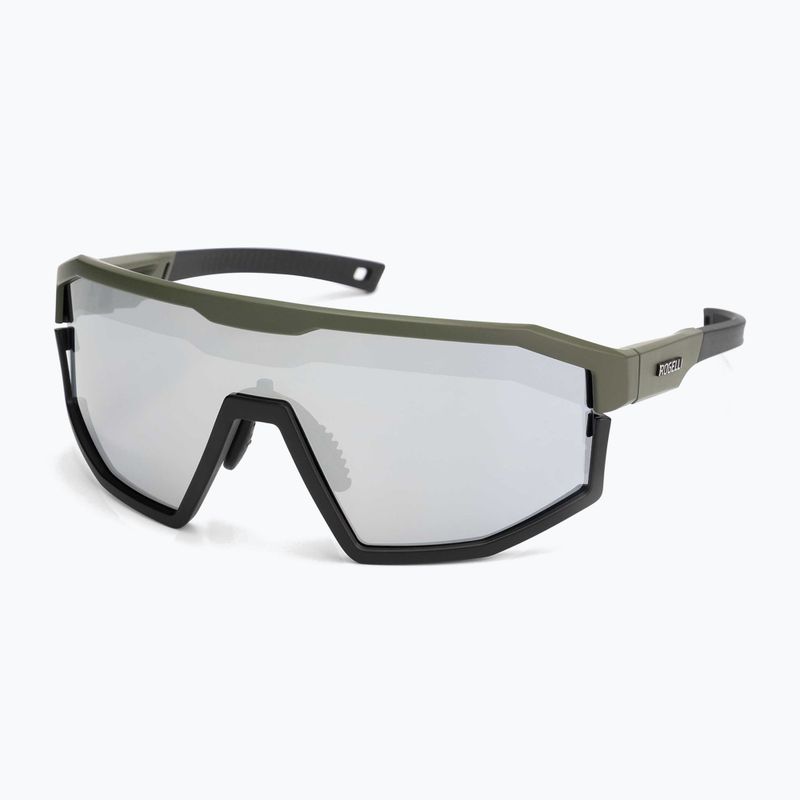 Occhiali da sole Rogelli Recon verde militare/fumo